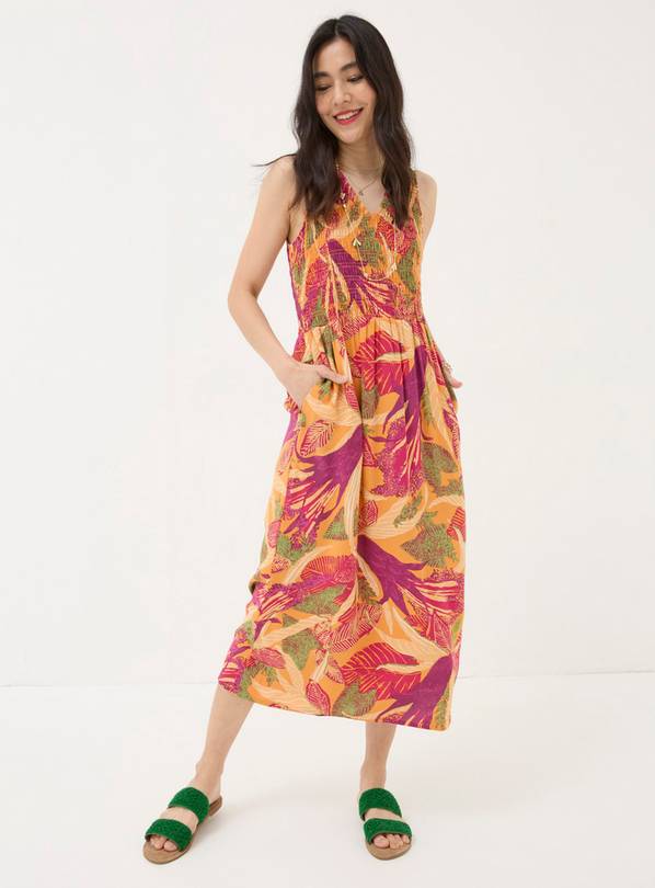 FATFACE Aria Tropical Floral Midi Dress 10